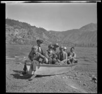 Boating on Silver Lake Reservoir, friends and family of H. H. West, Los Angeles, 1929