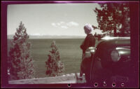 Mertie West looking across Lake Tahoe, 1942