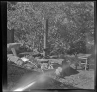 H. H. West's campsite, Toms Place, 1942