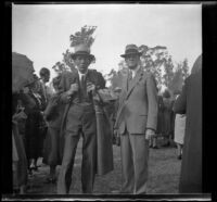 Doc Ashby and Mr. Kelly at the Iowa Picnic in Lincoln Park, Los Angeles, 1940