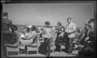 Everett Shaw, Frieda Shaw, Mertie West and others travel aboard a ferry, Santa Catalina Island vicinity, 1948