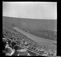 Athletes line up during the Opening Ceremony of the Olympic Games, Los Angeles, 1932