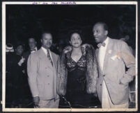 Dr. and Mrs. McMillan and tenor Ivan Browning at the Last Word, Los Angeles, 1940s