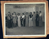 Sadie Louise Davidson with beauty school students, Los Angeles, 1940s