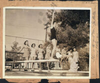 Pool party at the Miles residence, Los Angeles, 1940s