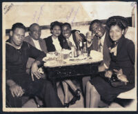 Louis Armstrong and Alex Lovejoy at Lovejoy's, Los Angeles, 1940s