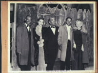 Comedian Freddy Clark, Marguerite Chapman and others, Los Angeles, 1940s