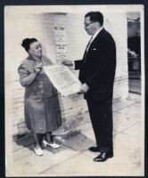 Charlotta Bass with Walter L. Gordon, Jr. at the National Baptist Convention of the U.S.A., Los Angeles, 1949