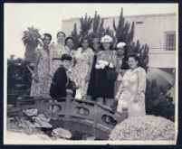 Women at garden party at Noble Sissle's house, Los Angeles, 1940s