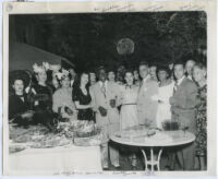 Garden party in Los Angeles, circa 1950