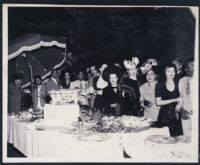 William Goodloe, Juanita Goodloe and others at a garden party, Los Angeles, 1940s