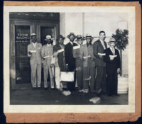 Attorney Vince Monroe Townsend celebrating a successful lawsuit against the Edison Company, Los Angeles, 1940s