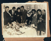 Table of gifts at a party, Los Angeles, 1940s