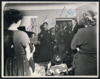 Diplomat Ralph J. Bunche being feted at Bea DeVaughn's house, Los ...
