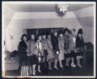 Unidentified African American women in fur coats, Los Angeles, 1940s