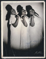 Peters Sisters publicity photograph by James Kreigsman, inscribed to Ethel Sissle, 1940s