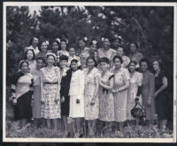 Women at garden party at Noble Sissle's house, Los Angeles, 1940s