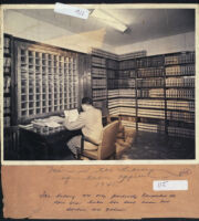 Walter L. Gordon, Jr. in the library at his office, Los Angeles, 1945