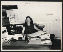 Ethel (Sissle) Gordon in Gordon's real estate office, Los Angeles, 1950s