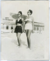 Ethel (Sissle) Gordon and an unidentified woman in bathing suits, Atlantic City, 1940s