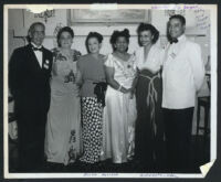 Fire Captain Frank LaVigne with others at a formal gathering, Los Angeles 1940s