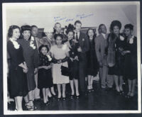 War Perkins, L'Tanya, and Herb Jeffries in a group, Los Angeles, 1940s