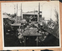 Children's birthday party in a garden, Los Angeles, 1940s