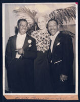 Actor Clarence Muse with his wife, Willabelle, and son, Dion, Los Angeles, 1940s