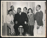 Maceo B. Scheffield and visitors from San Antonio, Los Angeles, 1940s