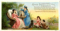 Ayer's Sarsaparilla Purifies the Blood, Stimulates the Vital Functions, restores and preserves Health, and infuses New Life and Vigor throughout the whole System. [inscribed]