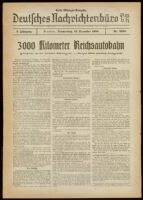 Deutsches Nachrichtenbüro. 5 Jahrg., Nr. 2058, 1938 December 15, Erste Mittags-Ausgabe