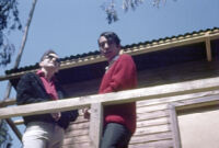 Chile - Donn Borcherdt and man on deck of wood cabin, between 1966-1967