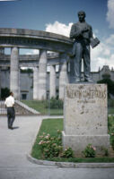 Mexico (Zona Centro, Guadalajara, Jalisco) - Rotonda de los Jaliscienses Ilustres, Donn Borcherdt in middle ground, Valentín Gómez Farías monument in foreground, between 1960-1964