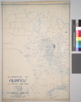 Maps showing distribution of racial and national groups in the Los Angeles area, according to the 1940 United States census: Distribution of Filipinos, U.S. Census data, 1940