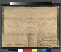 Gravina. Disegno del ponte, in pianta e in prospettiva da farsi in citta (con descrizione)