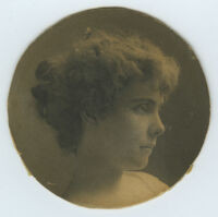 Cissy Chandler, portrait in profile, circular cut — Calisphere