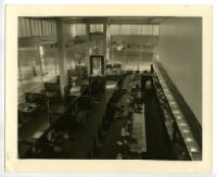 Laemmle Building, Coco Tree restaurant interior, overhead view, Los Angeles, California, 1932-1937