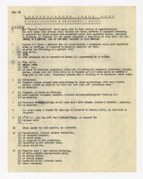 Specification check list, miscellaneous and ornamental metal, undated