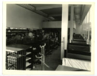 Laemmle Building, Coco Tree restaurant interior, oblique view, Los Angeles, California, 1932-1937