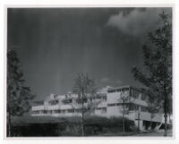 Landfair Apartments, street view of exterior, Los Angeles, California, 1937