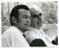 Richard J. Neutra and son, Dion, portrait seated in profile, 1970