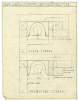 Architectural drawing, continuous lumiline light strip in corner