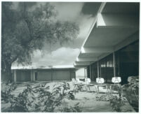 Alamitos School, exterior quad and lockers [photograph]