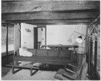 Cohen House, interior living-dining room