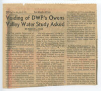 Voiding of DWP's Owens Valley Water Study Asked