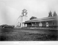 Mission, San Buenaventura. No. 1217. WATKINS' New Series. [negative copy]