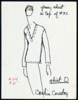 Cashin's illustrations of ready-to-wear designs for Russell Taylor, jersey shirt styles. b054_f02-04