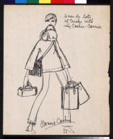 Cashin's memos and illustrations of "Cashin Carry" handbag designs for Coach