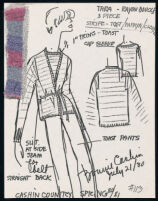 Cashin's illustrations of ready-to-wear designs for Russell Taylor, Spring 1980 - 1981 collection. b057_f03-09