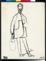 Cashin's illustrations of knit ensembles with leather for Guttman Bros and Sills and Co. f09-14